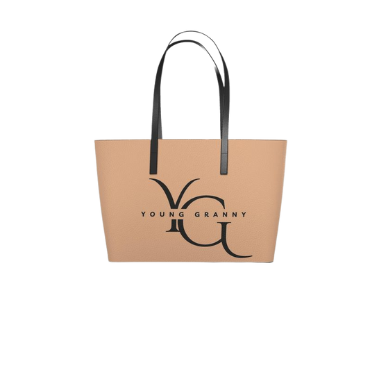 Small tote bag with 'Young Granny' logo on a white background