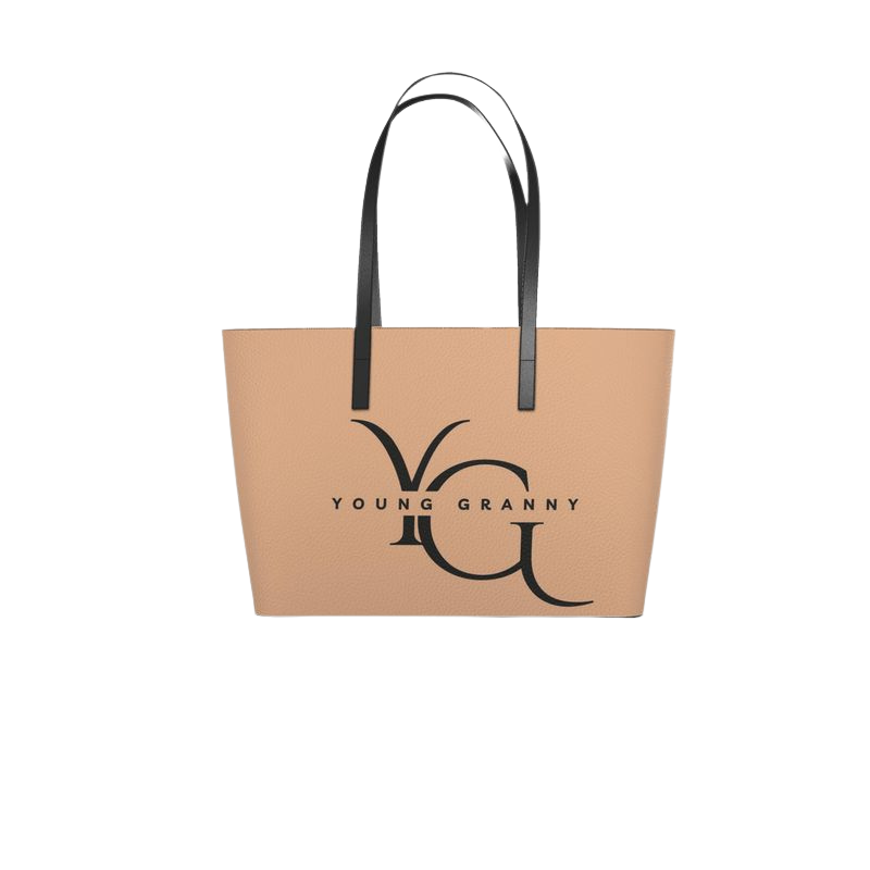 Small tote bag with 'Young Granny' logo on a white background